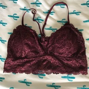 Maroon lace bralette